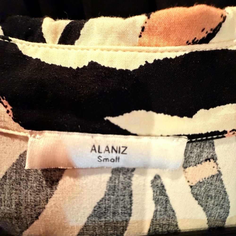 ALANIZ- Editorial Zebra Stripe Long Sleeve Button Down Shirt Dress- S NWOT - Picture 6 of 6